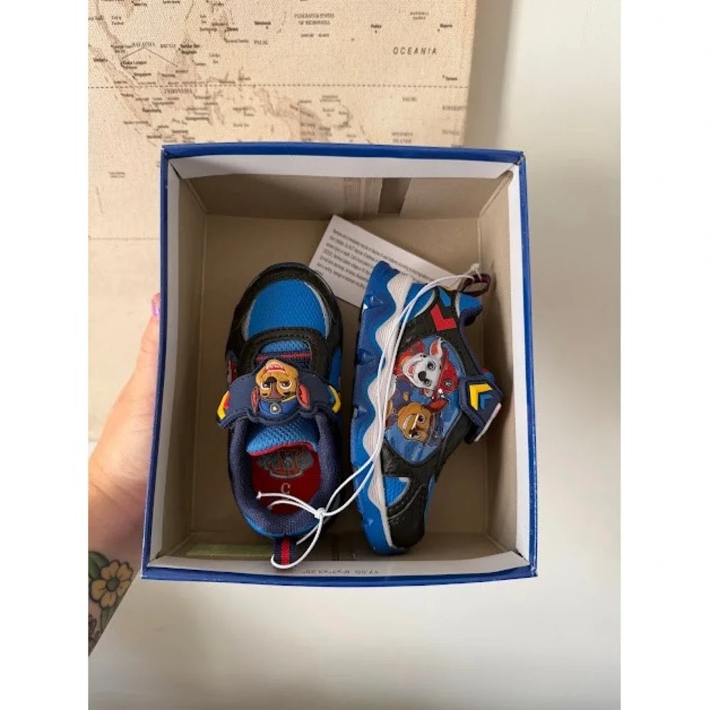 Light Up Nickelodeon Paw Patrol Sneakers Size 5 Blue Chase Marshall Athletic